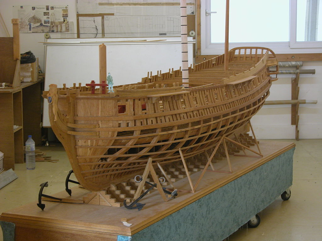 Maquette de l'Hermione par Jean THOMAS .